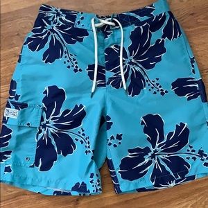 Polo Ralph Lauren Blue Floral Swim Trunks Size S